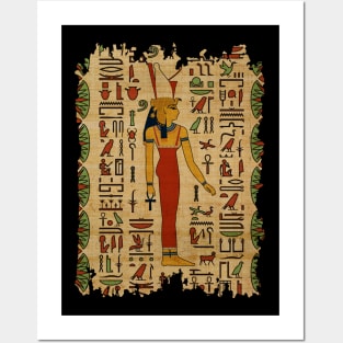 Egyptian Mut Ornament on papyrus Posters and Art